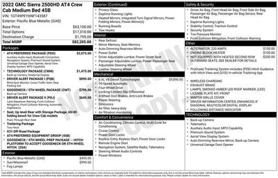 2022 GMC Sierra 2500HD 4WD Crew Cab Standard Bed AT4