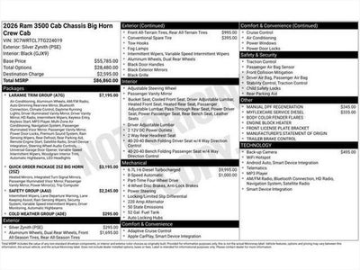 2026 RAM Ram 3500 Chassis Cab RAM 3500 BIG HORN CREW CAB CHASSIS 4X4 60' CA