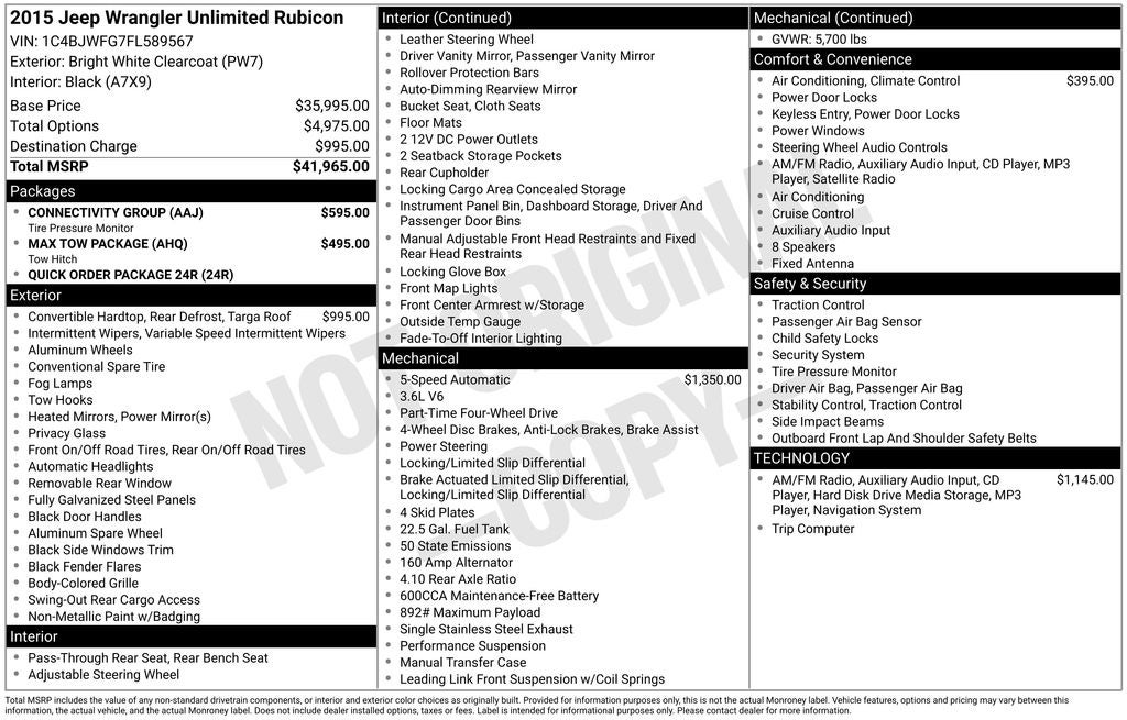 2015 Jeep Wrangler Unlimited Rubicon