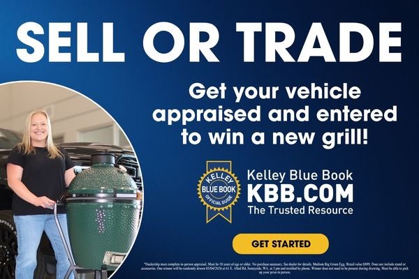 enter to win a grill when you get your vehicle appraised