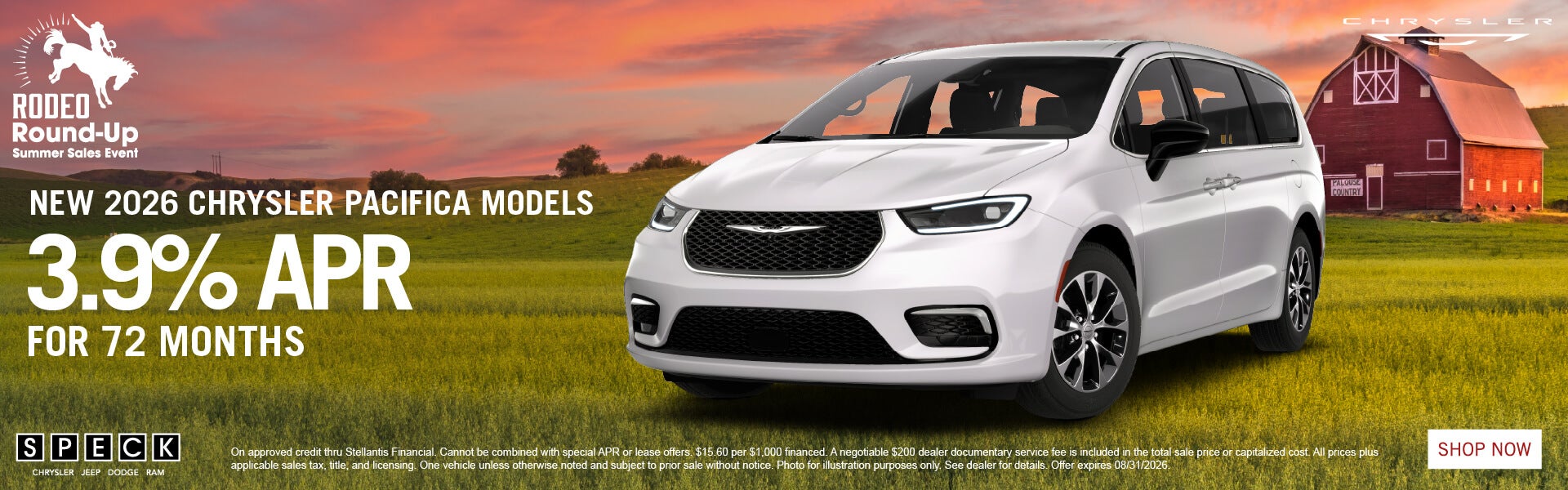 3.9 apr for 72 months chrysler pacifica