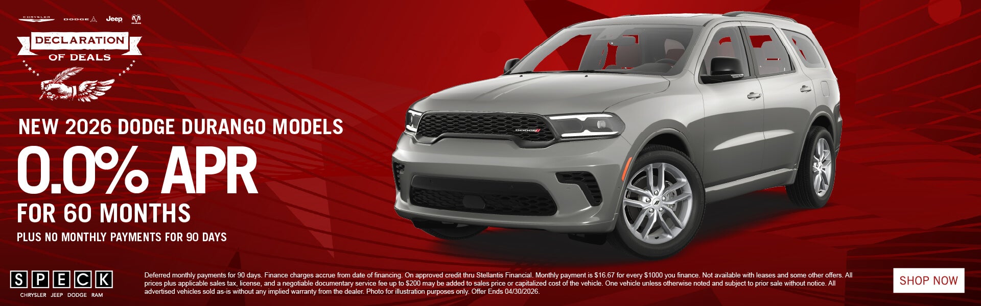 0 apr for 60 months dodge durango