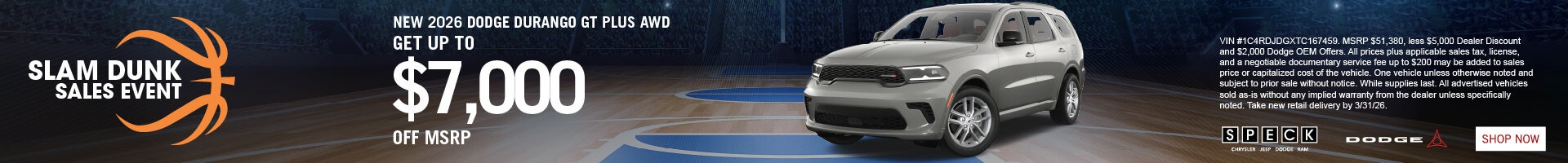 7,000 off dodge durango