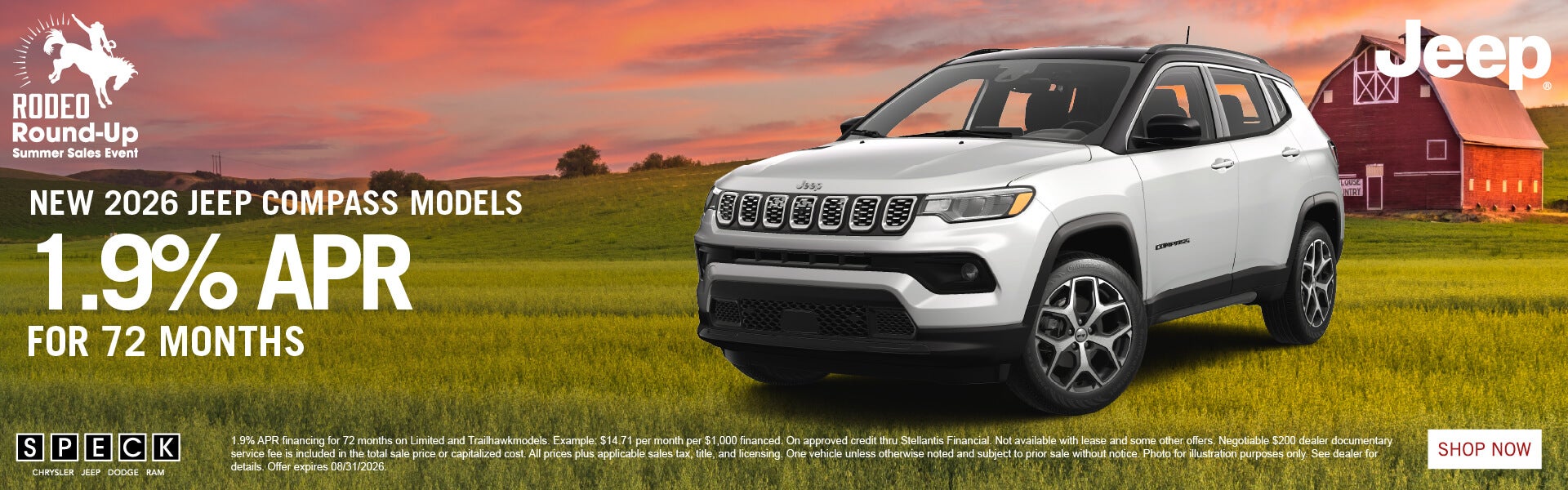 1.9 apr for 72 months jeep compass
