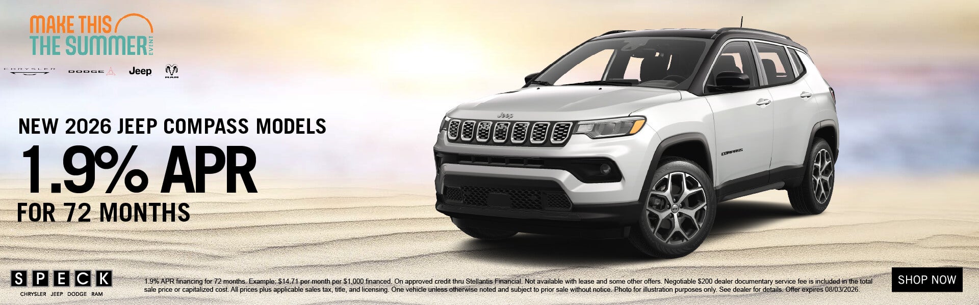 1.9 apr for 72 months jeep compass