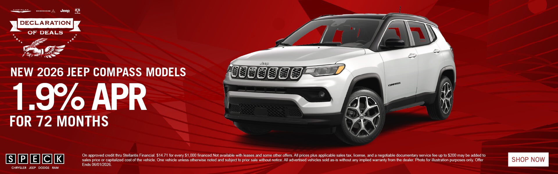 1.9 apr for 72 months jeep compass