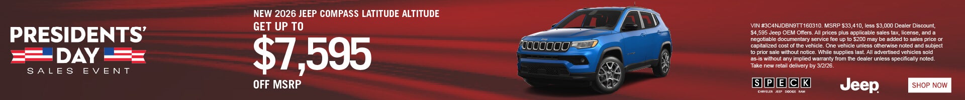 $7,595 off msrp on a new jeep compass