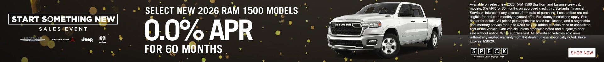 0% apr on new 2026 ram 1500 models