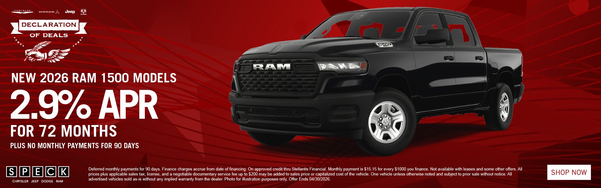 2.9 apr for 60 months ram 1500