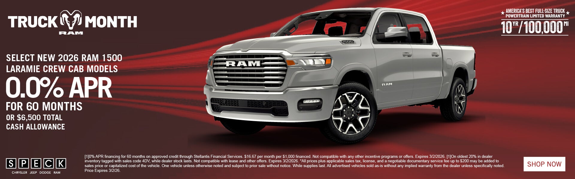 0.0 apr for 60 months on select new ram 1500 models