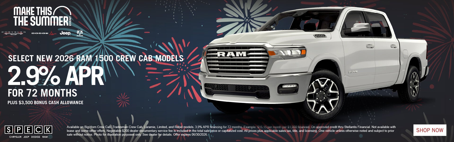 2.9 apr for 72 months ram 1500 models