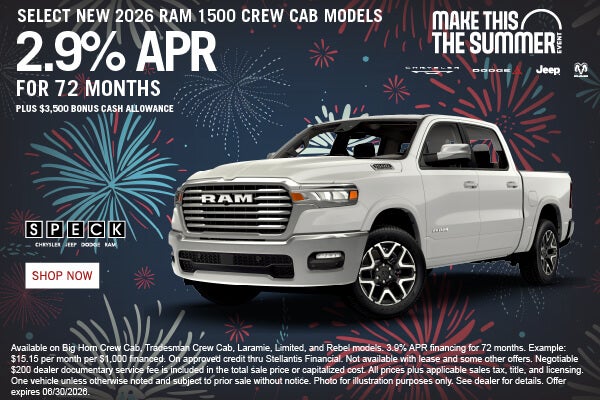 2.9 apr for 72 months ram 1500 models