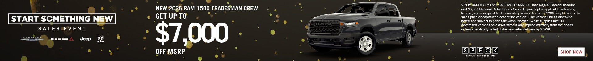 7000 discount on a new 2026 ram 1500