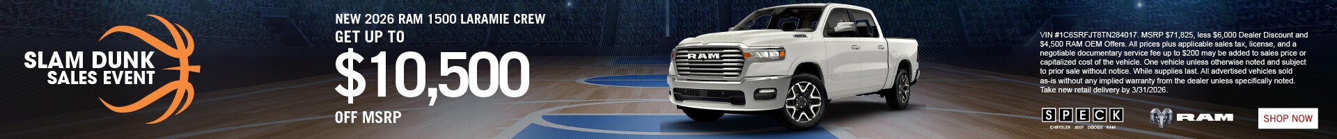 10,500 off msrp new ram 1500