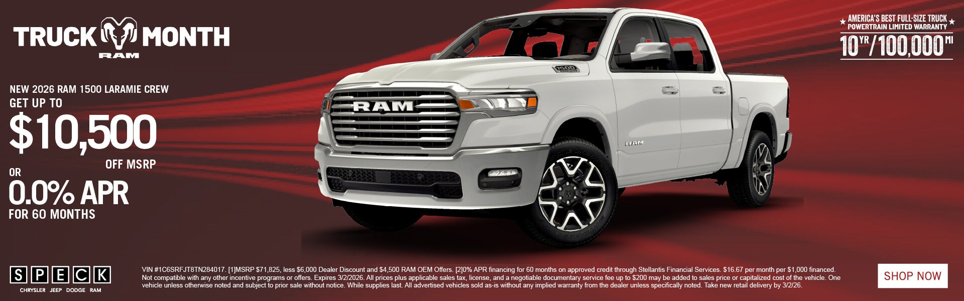 10500 off msrp on a new ram 1500 laramie