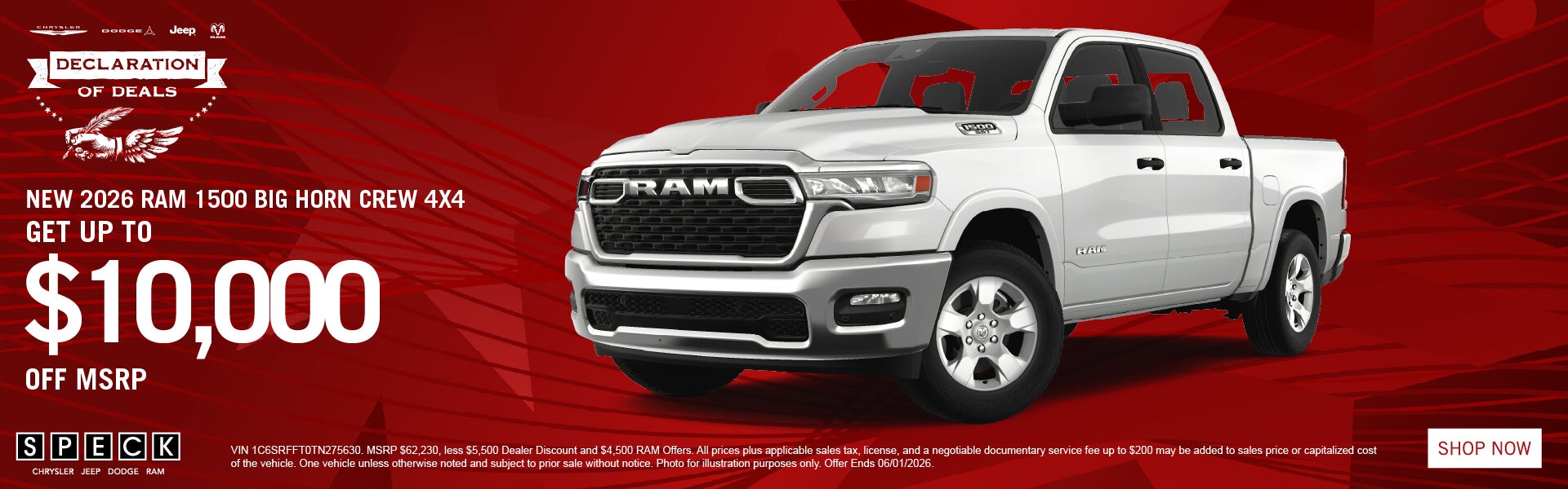 10,000 off msrp 2026 ram 1500