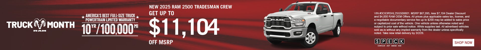 $11104 off msrp on a new ram 2500