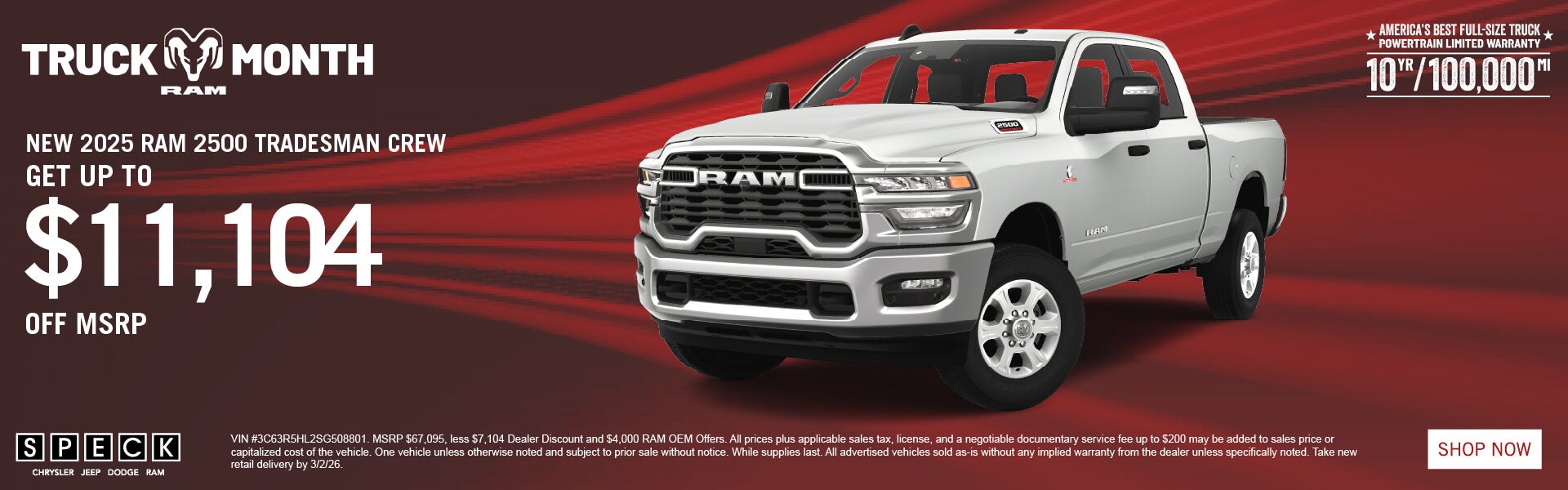 $11104 off msrp on a new ram 2500