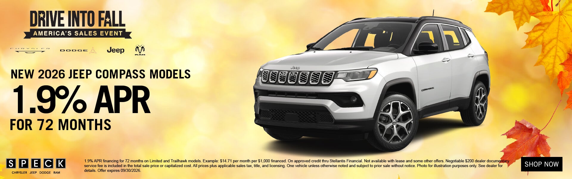 1.9 apr for 72 months jeep compass